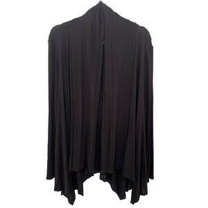 Three Dots Zip Front Cardigan Sweater Women Small Solid Black Viscose Blend Cozy